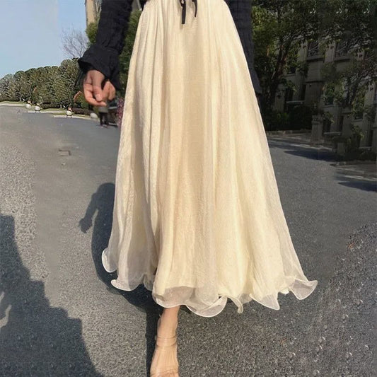 Oversized Wave Chiffon Pearl Skirt