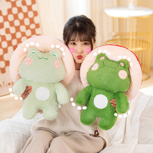 Mushroom Frog Plush Doll Pillow