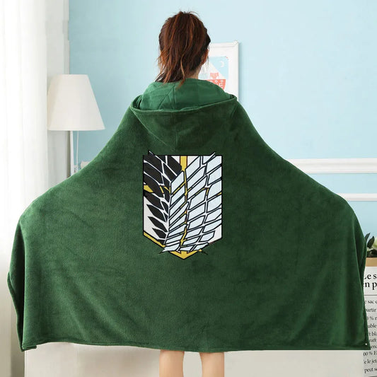 Attack on Titan Wearable Throw Blanket with Hood