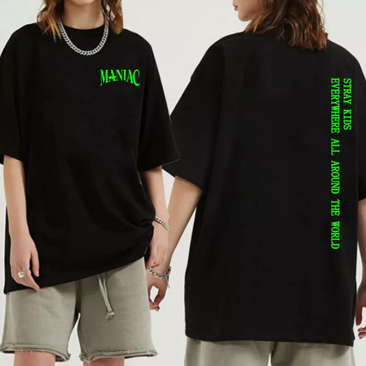 Stray Kids Maniac Printed Unisex Short Sleeve Korean Kpop T Shirt