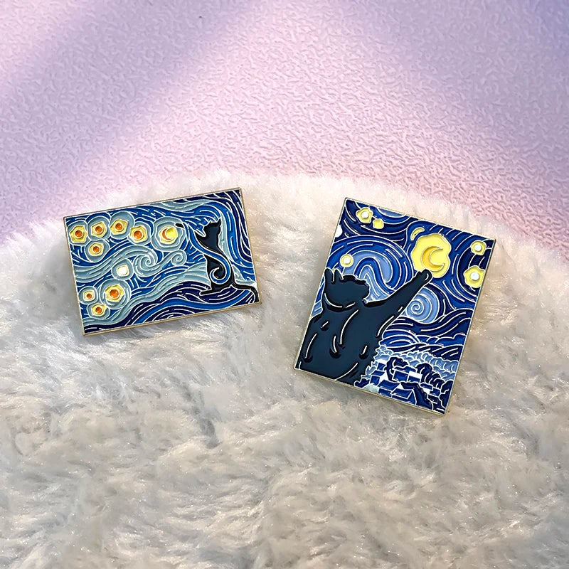 Van Gogh Oil Painting Enamel Pins