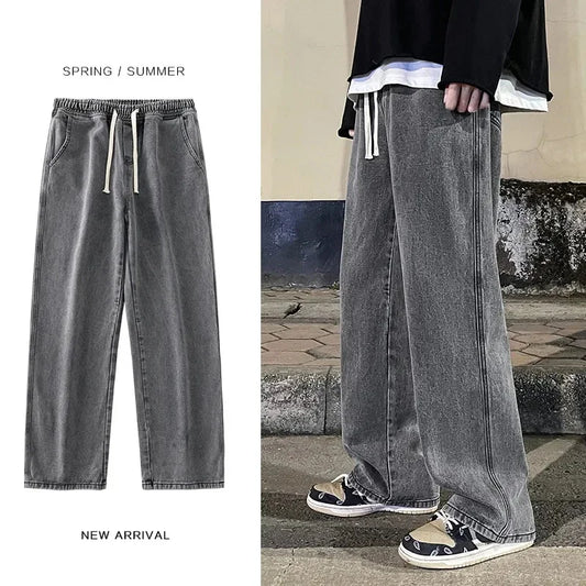 Korean Fashion Drawstring Y2K Jeans Homme Classic Baggy