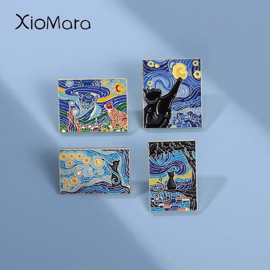 Van Gogh Oil Painting Enamel Pins