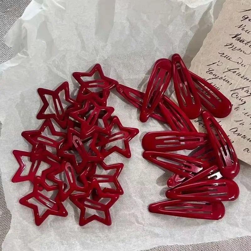 10 Pcs/Lot Red Star Snap Clips