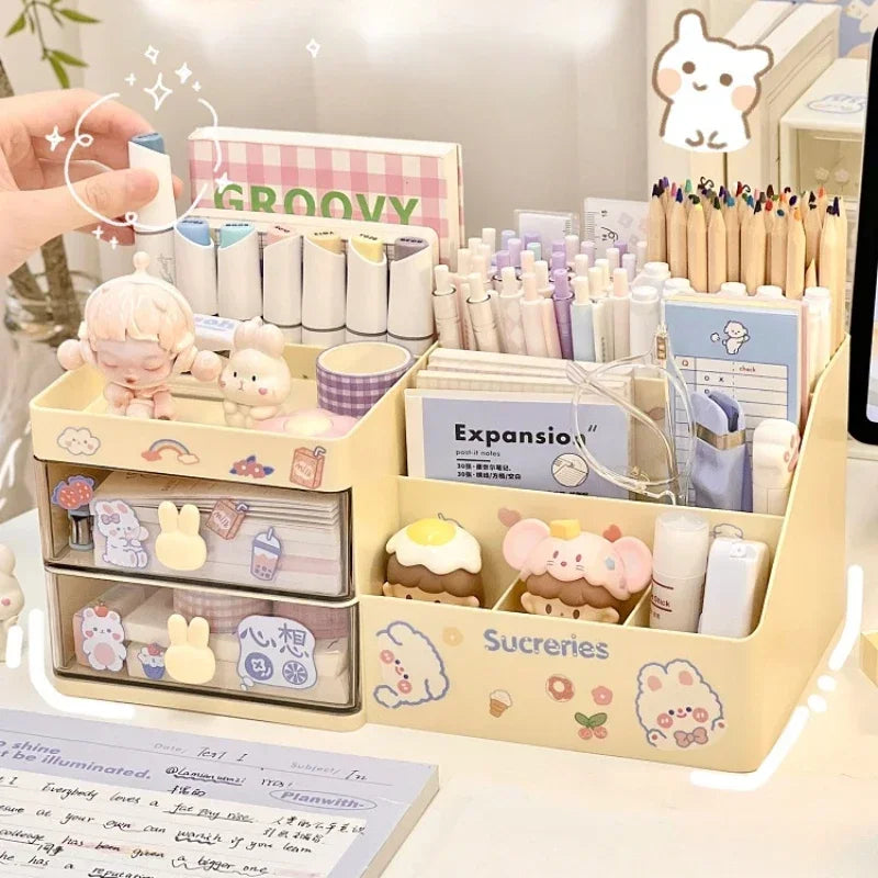 Kawaii Desktop Cosmetic Storage Box Organizer Drawer