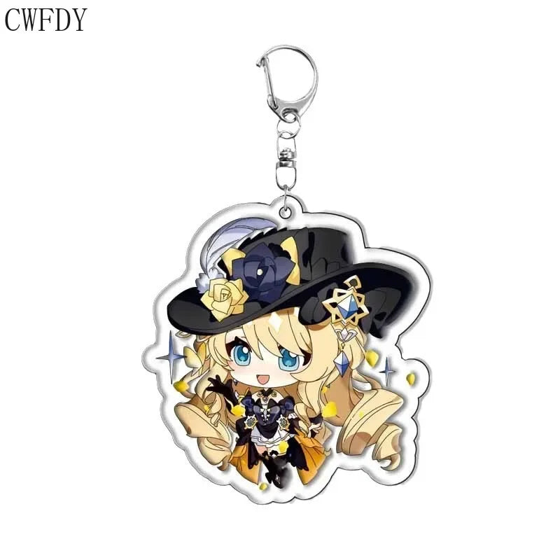 Genshin Impact Acrylic Keychain Characters - Neuvillette Furina Wriothesley Clorinde Figures