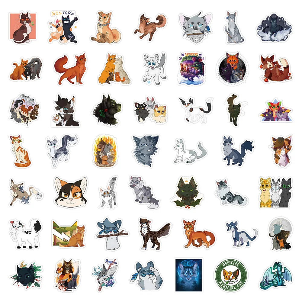 10/30/50/100PCS Warrior Cats Decorative Stickers