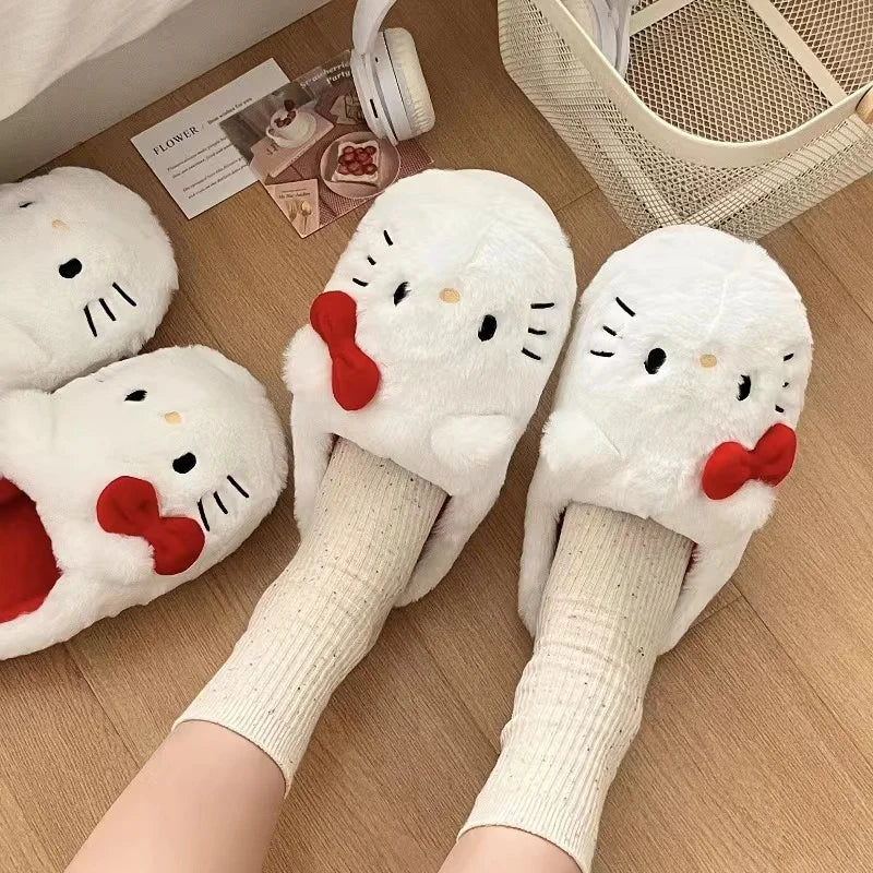 Sanrio Plush Slippers Hello Kitty Kawaii