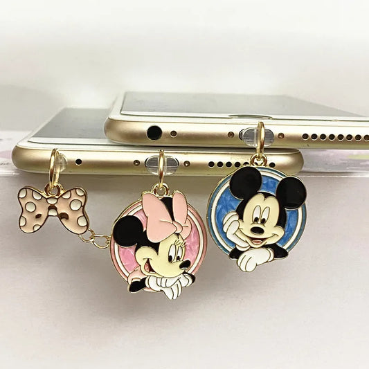 MINISO Minnie Mickey Phone Anti-Dust Plug For iPhone Samsung Xiaomi