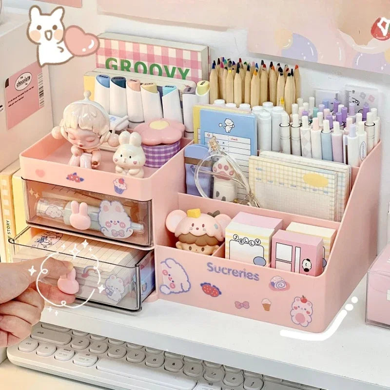 Kawaii Desktop Cosmetic Storage Box Organizer Drawer