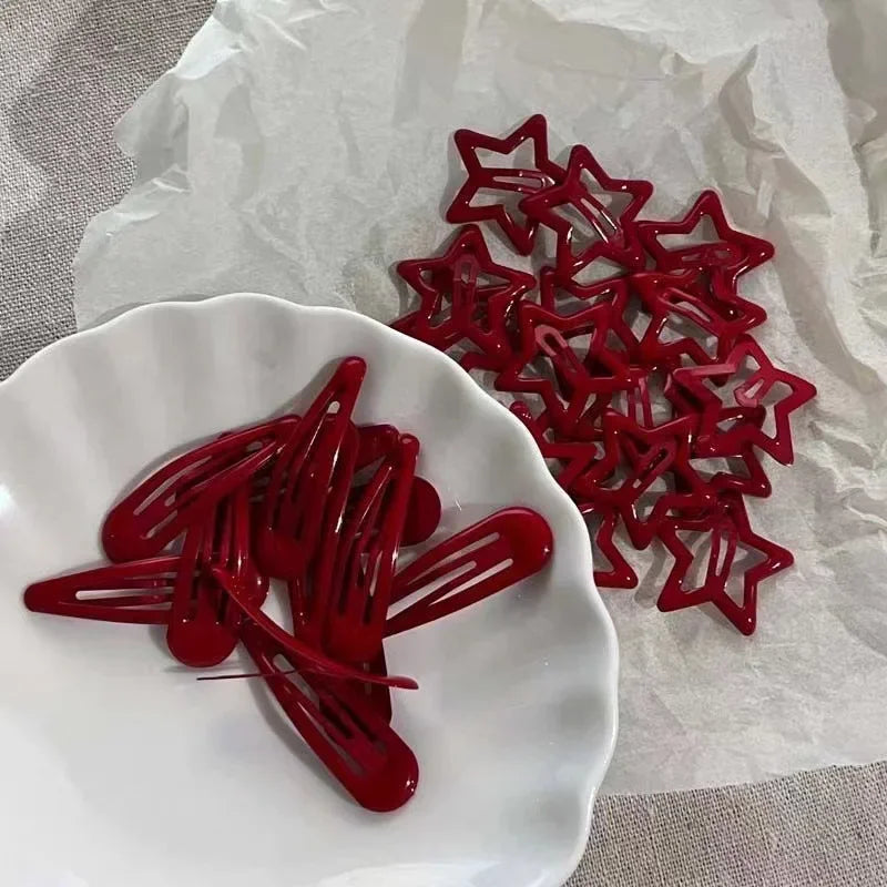 10 Pcs/Lot Red Star Snap Clips