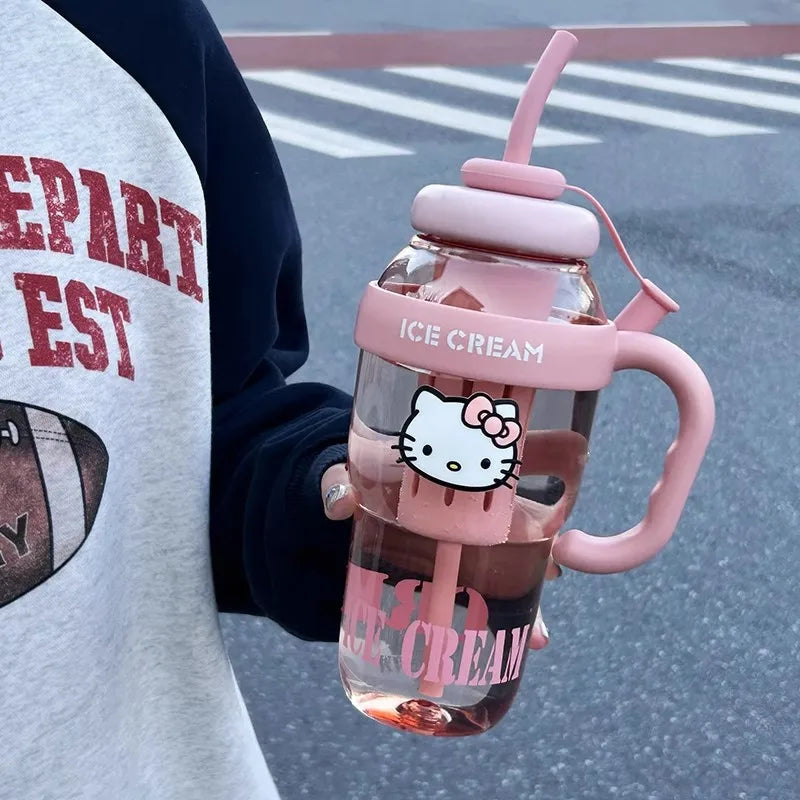 Miniso Hello Kitty 1200Ml Large Capacity Straw Cup