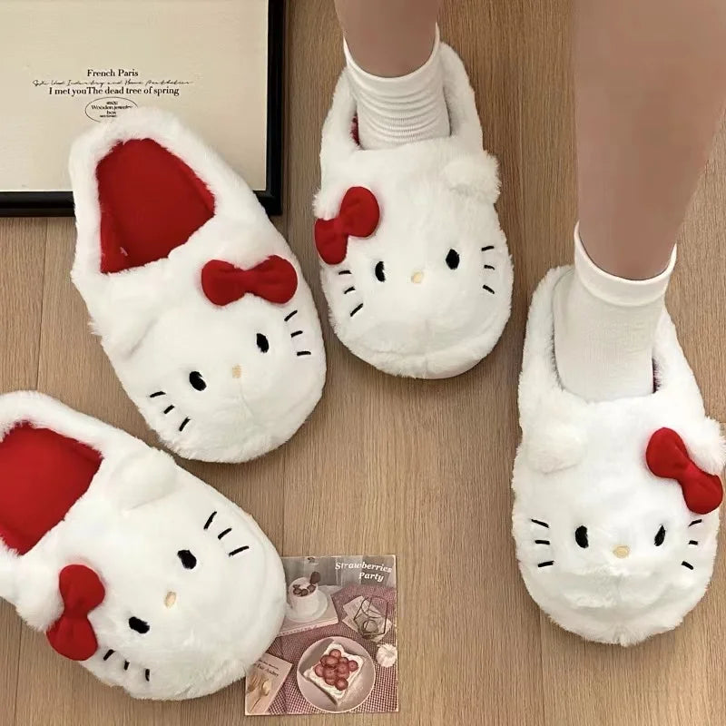 Sanrio Plush Slippers Hello Kitty Kawaii