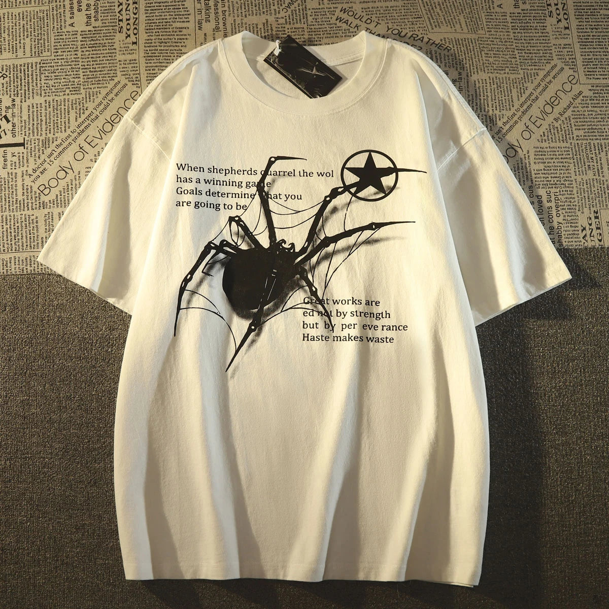 Y2K Korean Streetwear Spider Graphic Harajuku Short Sleeve T-Shirts