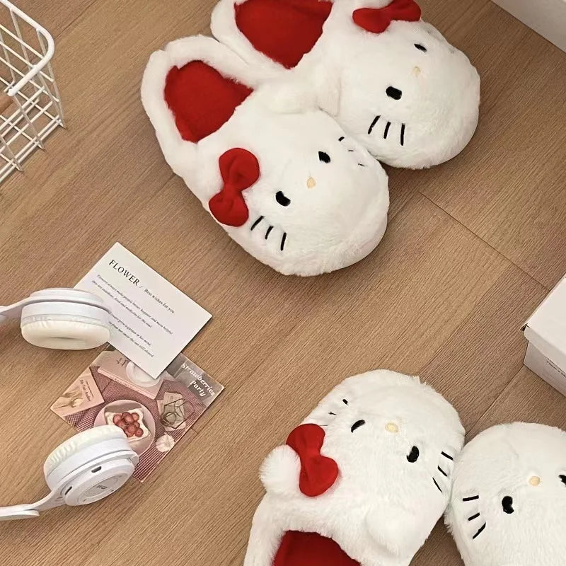 Sanrio Plush Slippers Hello Kitty Kawaii