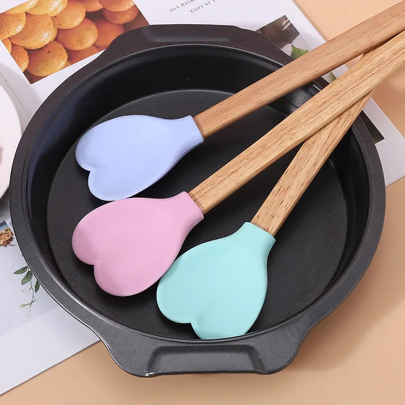 Pink Love Silicone Spatula Heart-Shaped