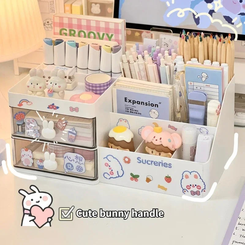 Kawaii Desktop Cosmetic Storage Box Organizer Drawer