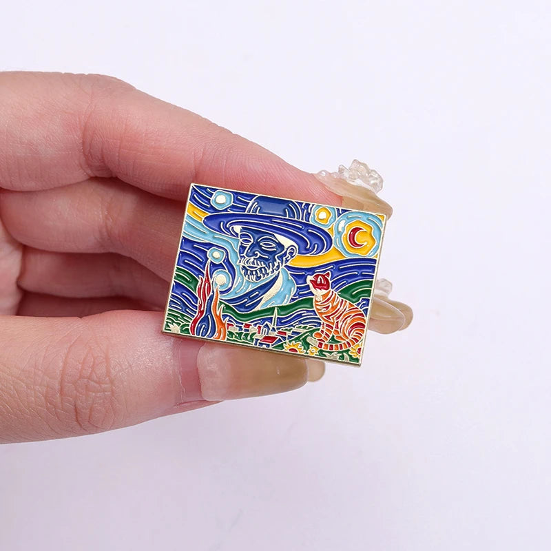 Van Gogh Oil Painting Enamel Pins