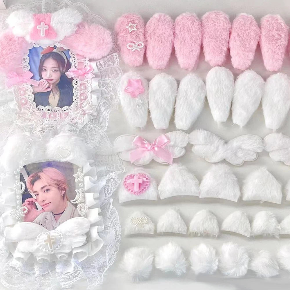 10Pcs Sweet Plush DIY Photocard Holder