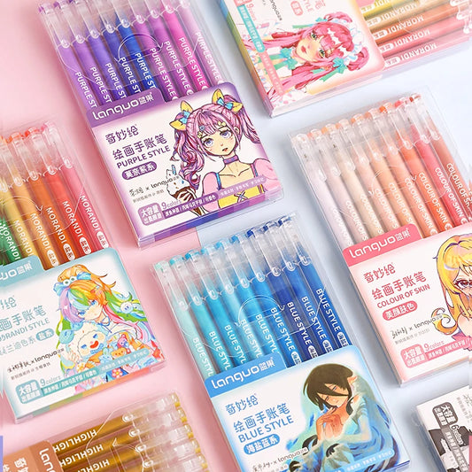 Kawaii Morandi Pens Set Multi Color Gel Ink Pens