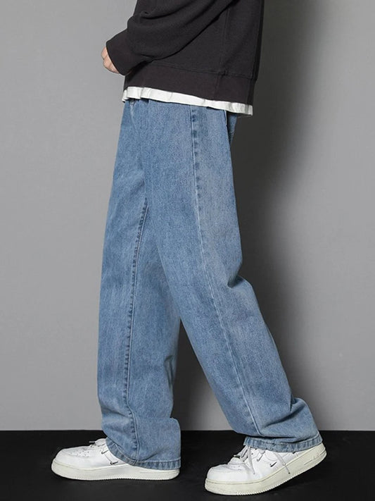 Korean Men's Casual Long Jeans/Classic Straight Denim