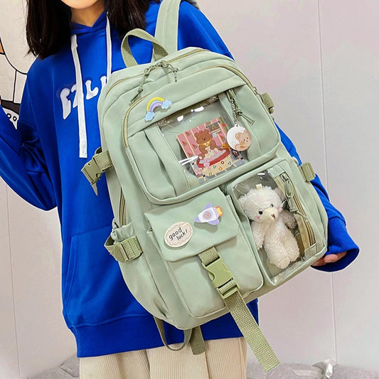 Waterproof Multi-Pocket Nylon School Backpack