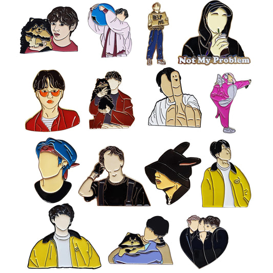 Kpop Band Singer Metal Enamel Brooches