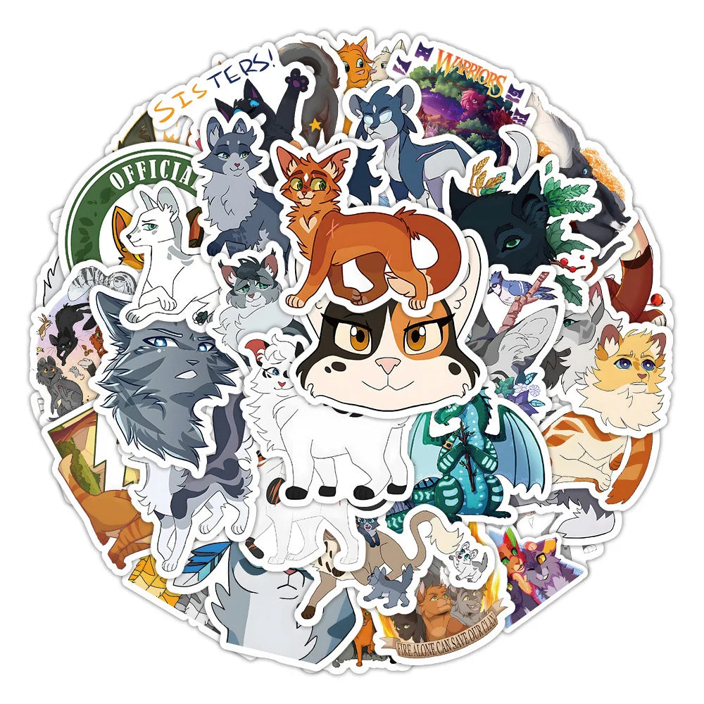 10/30/50/100PCS Warrior Cats Decorative Stickers