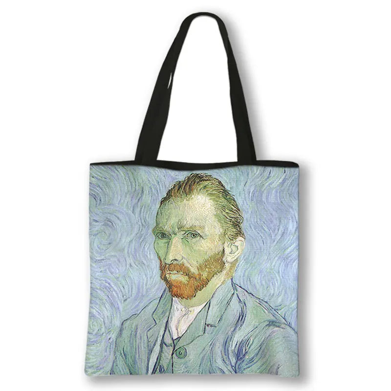 Oil Painting Blossoming Almond Tree / Starry Night Tote Bag Van Gogh