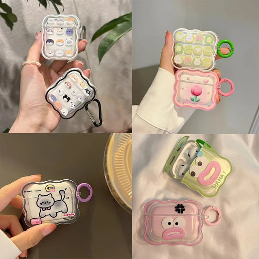 Korean Cute Cartoon Couples Headphone Cover For Airpods