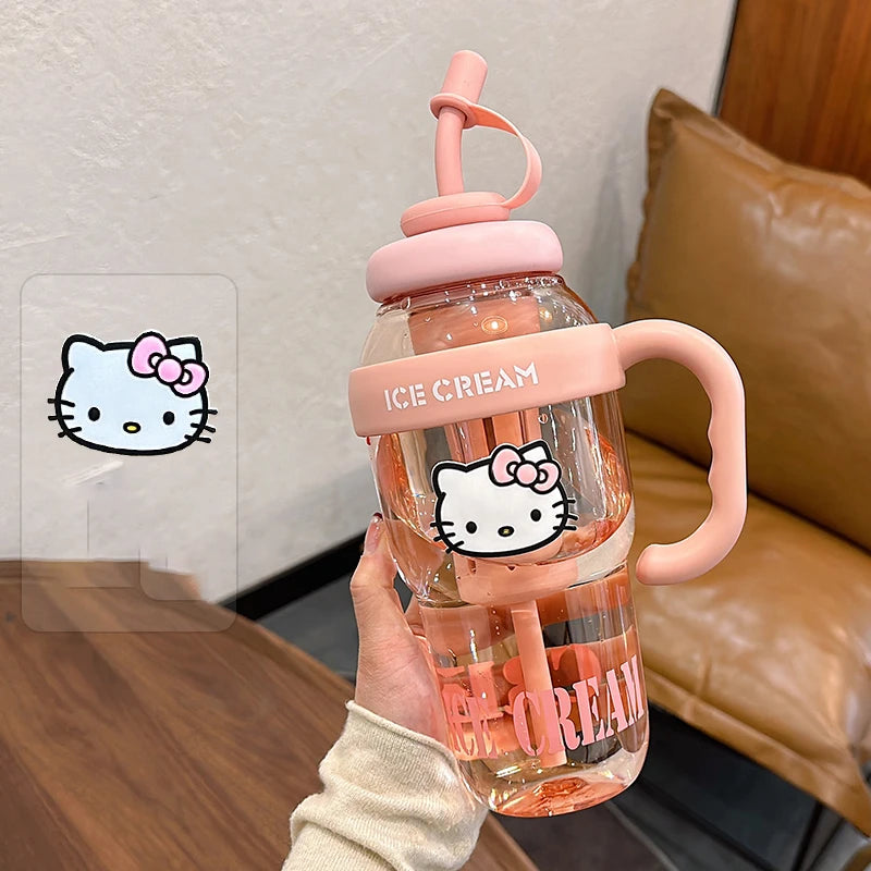 Miniso Hello Kitty 1200Ml Large Capacity Straw Cup