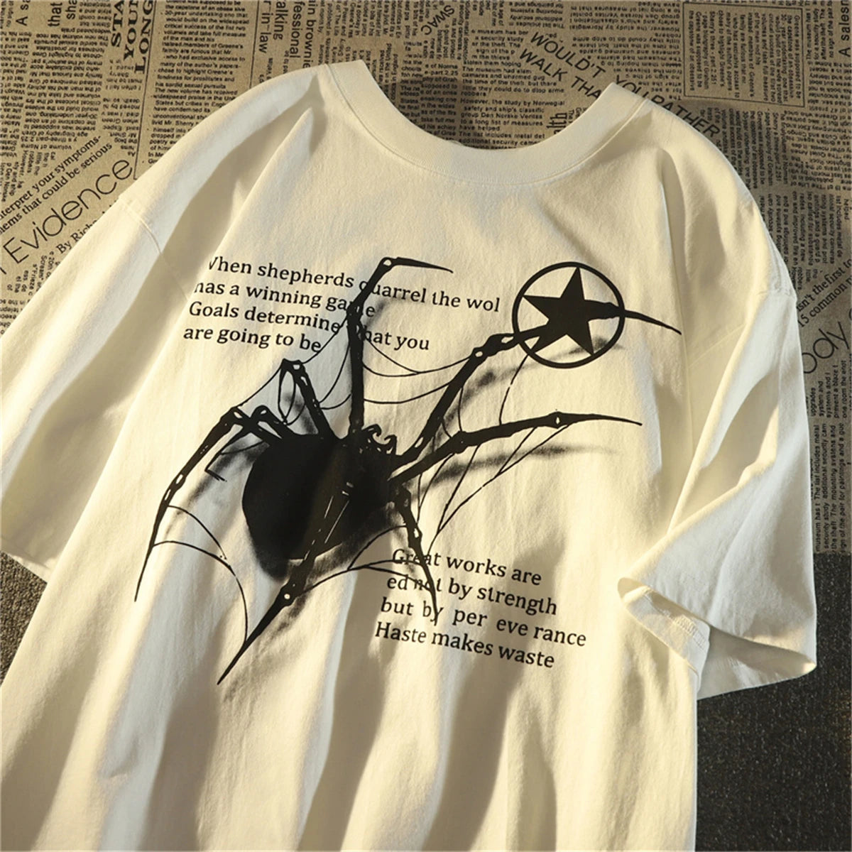 Y2K Korean Streetwear Spider Graphic Harajuku Short Sleeve T-Shirts