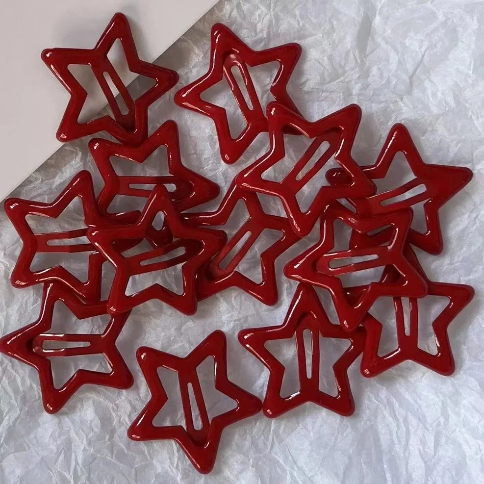 10 Pcs/Lot Red Star Snap Clips