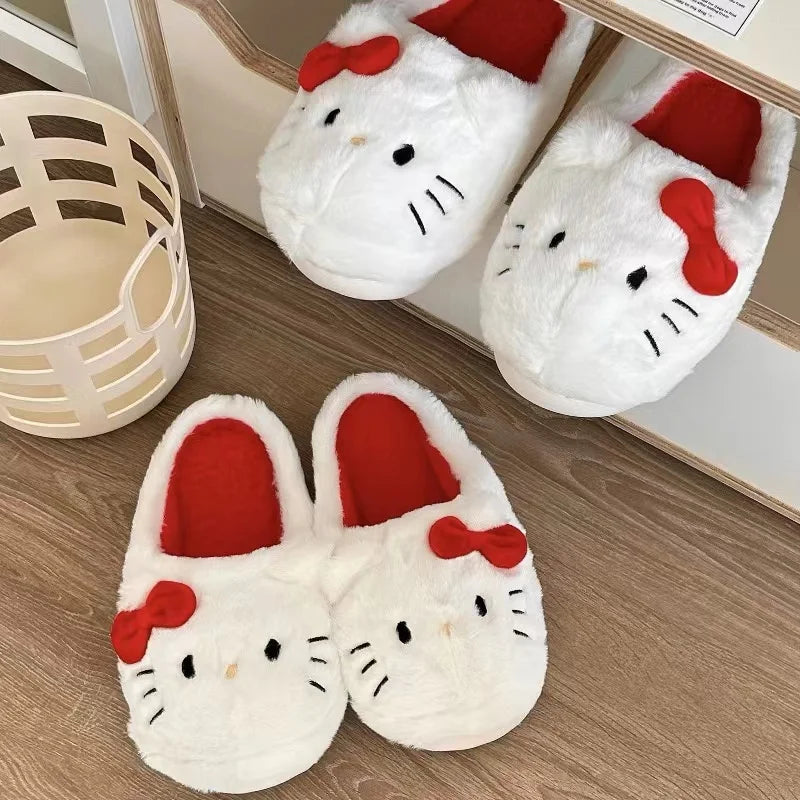 Sanrio Plush Slippers Hello Kitty Kawaii