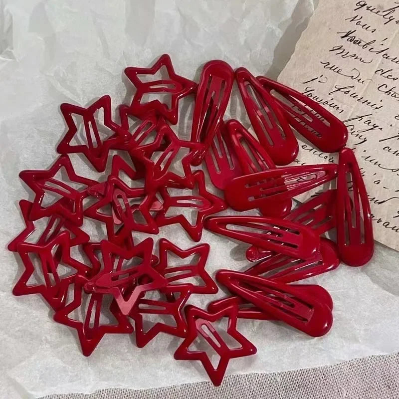 10 Pcs/Lot Red Star Snap Clips