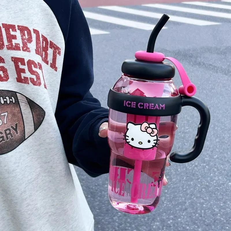 Miniso Hello Kitty 1200Ml Large Capacity Straw Cup