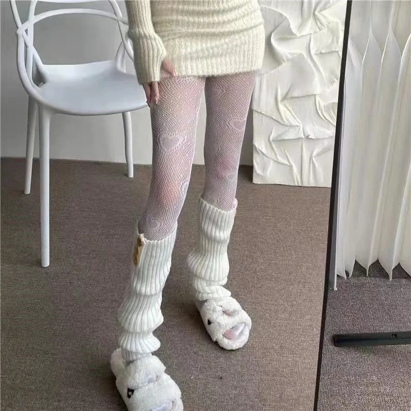 Love Heart Mesh Kawaii Transparent Tights