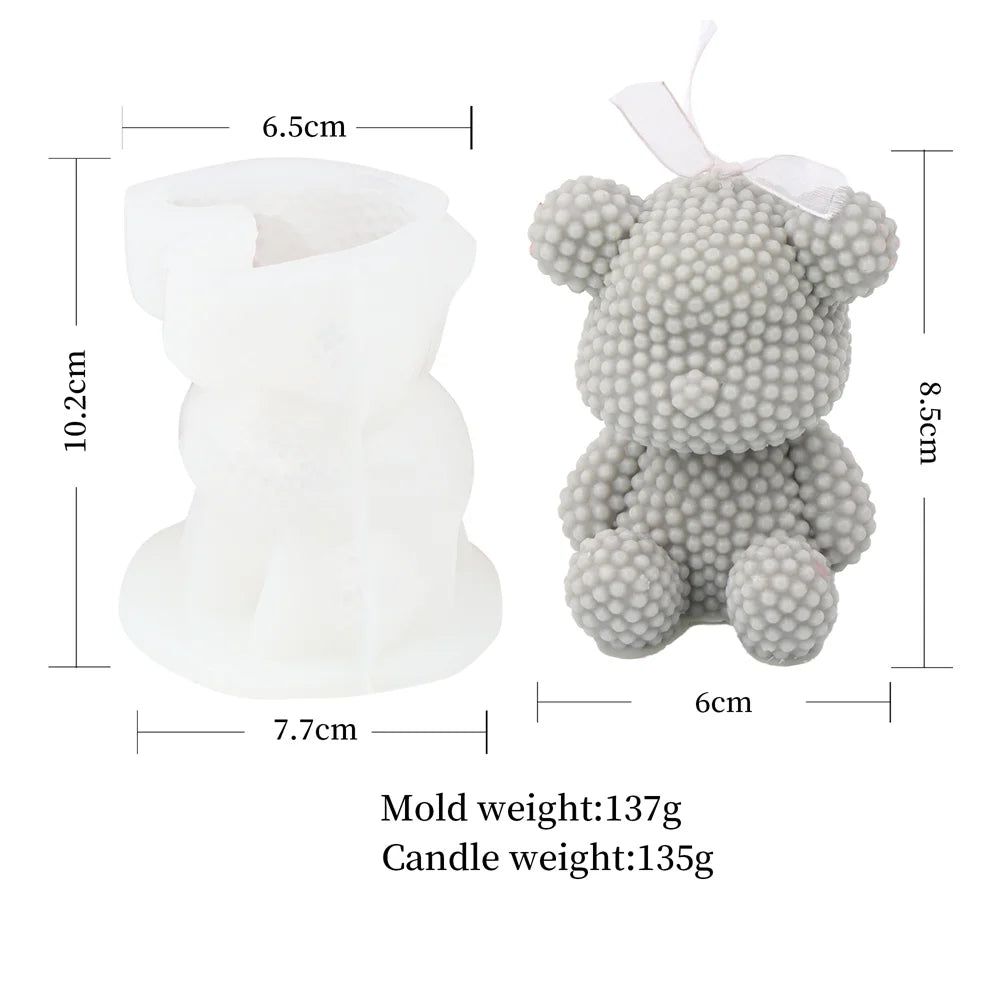 3D Bubble Pearl Rabbit Silicone Candle Mold