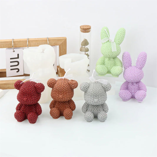 3D Bubble Pearl Rabbit Silicone Candle Mold