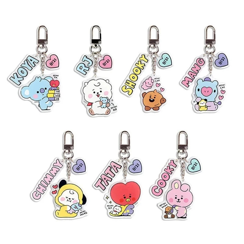 BTS BT21 Keychain Anime Pendant Accessories