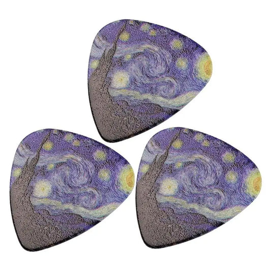 3pcs/set with Box The Starry Night Guitar Picks - 0.46 0.71 0.95