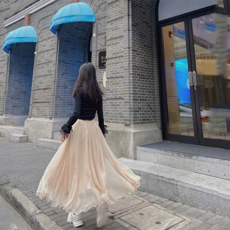 Oversized Wave Chiffon Pearl Skirt