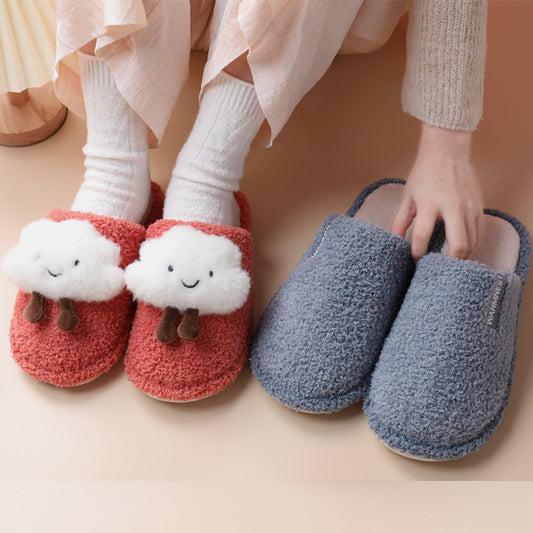 Women's Cute Fashion Clouds Non Slip Cotton Slippers